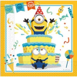 Serviettes Minions 20 pièces 33x33 cm