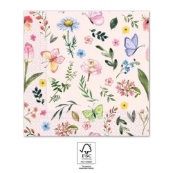 Papillon Rose 20 Serviettes 33x33 cm FSC