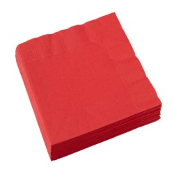 Lot de 20 serviettes de table couleur pomme rouge 33 x 33 cm