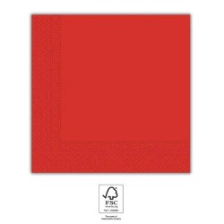 Serviettes de table Color Unicolor Rouge, 20 pièces, 33x33 cm, FSC