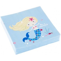 Serviettes de table Mermaid Shellebrate 20 pièces 33x33 cm