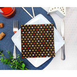 Love XOXO Black napkin 20 pcs 33x33 cm