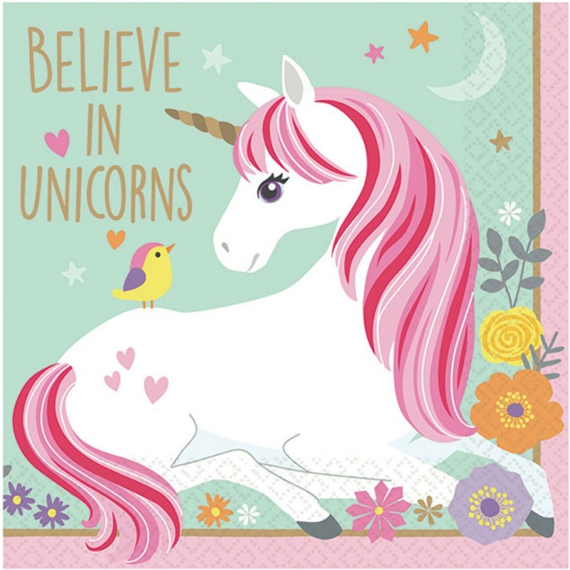 Unicorn Believe napkins 16 pcs 25x25 cm