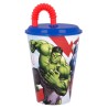 Avengers Heroic Squad straw cup, plastic 430 ml