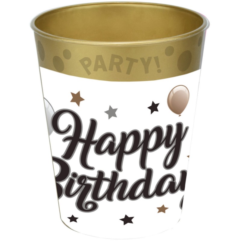 Happy Birthday Milestone Happy Birthday micro premium plastic cup 250 ml