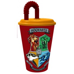 Gobelet à paille Maisons Harry Potter, plastique 430 ml