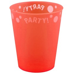 Party Orange Fluorescent Orange micro premium plastic cup 250 ml