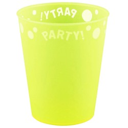 Party Yellow Fluorescent Yellow micro premium plastic cup 250 ml