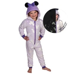 Pyjama long lumineux pour enfants Disney Minnie, taille totale 122/128 cm