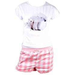 Ushuaia Pink  Polar Bear Women's Short Pajamas L