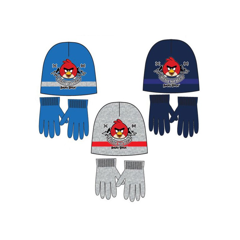 Ensemble bonnet + gants pour enfants Angry Birds 52-54 cm