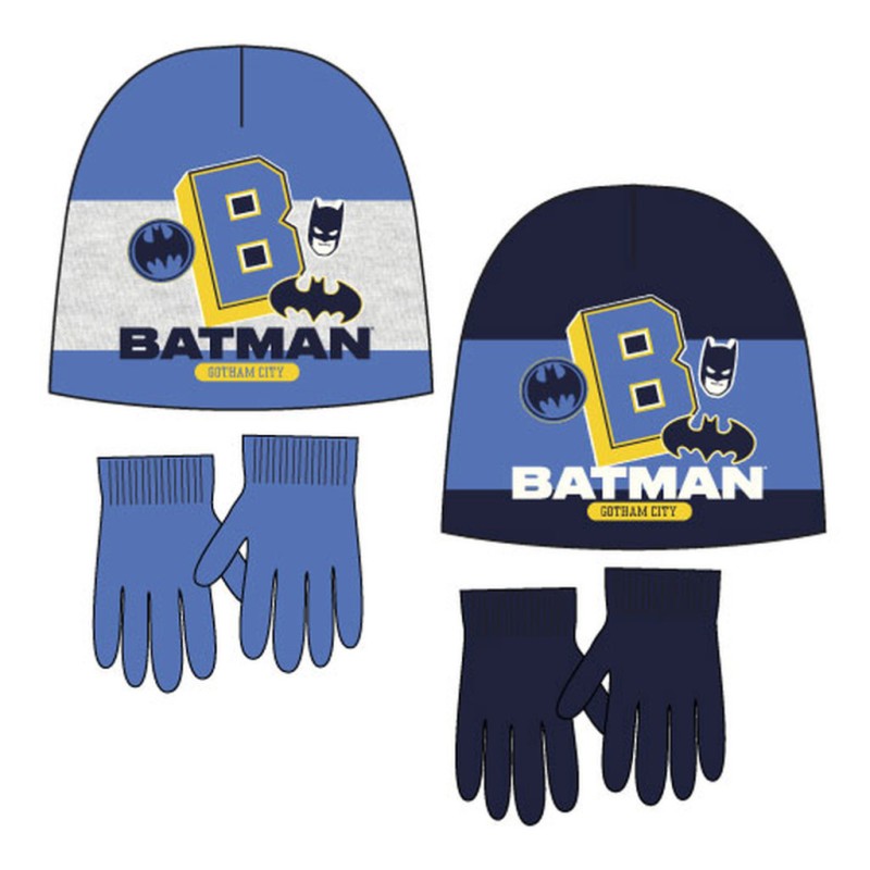 Ensemble bonnet + gants Batman Gotham City pour enfant 52-54 cm