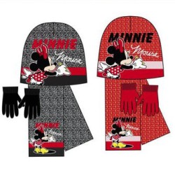 Ensemble bonnet + écharpe + gants Disney Minnie pour enfants