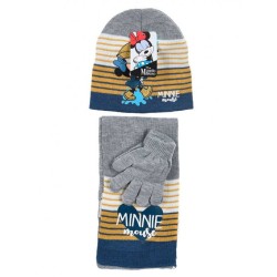 Ensemble bonnet + écharpe + gants Disney Minnie Rain pour enfants