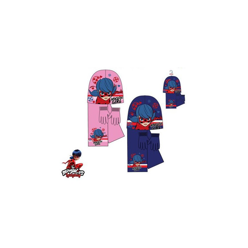 Miraculous Ladybug kids hat + scarf + gloves set