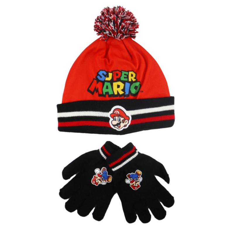 Super Mario Run children's hat and glove set