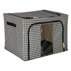 Organisateur de literie pour vêtements housse de sac de garde-robe avec cadre blanc noir 100L
