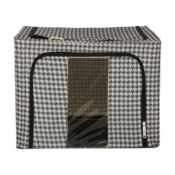 Organisateur de literie pour vêtements housse de sac de garde-robe avec cadre blanc noir 100L
