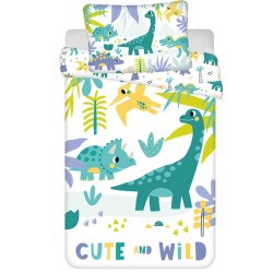 Dinosaurier Cute & Wild Kinderbettw√§sche 100√ó135cm, 40√ó60 cm