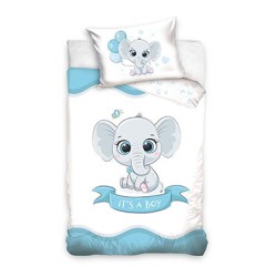 Elephant It's a Boy children's bedding set 90x120 cm, 40x60 cm