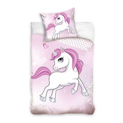 Parure de lit enfant Licorne 90x120 cm, 40x60 cm