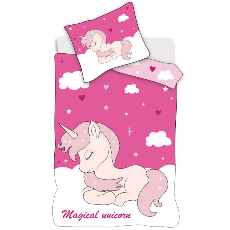 Parure de lit magique pour enfants Licorne 100 x 140 cm, 40 x 45 cm