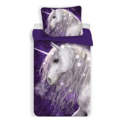 Parure de lit pour enfant Licorne Violet 100×135 cm, 40×60 cm