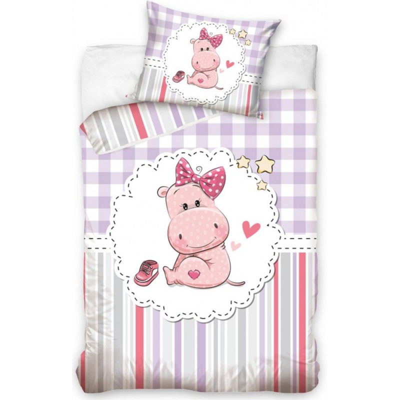 Hippo children's bedding set 100×135cm, 40×60 cm