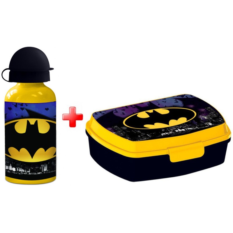 Coffret bouteille et boîte à lunch Batman Sky