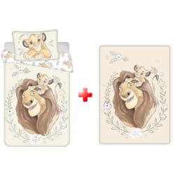 Parure de lit et couverture polaire pour enfants Disney Le Roi Lion Simba