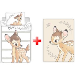 Parure de lit et couverture polaire pour enfants Disney Bambi Little One