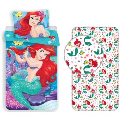 Parure de lit Disney Princess Ariel avec drap-housse