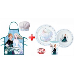 Disney Frozen Royally Cool Christmas Apron and Plastic Dinner Set