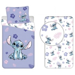 Parure de lit Disney Lilo et Stitch Blooming avec drap-housse élastique