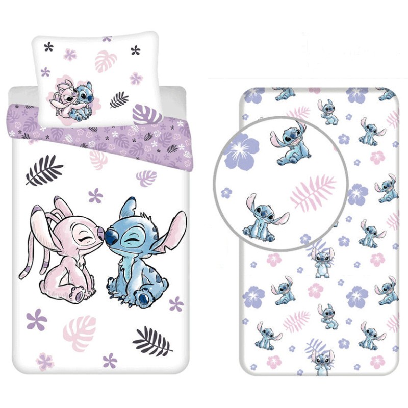 Parure de lit et drap-housse Disney Lilo et Stitch