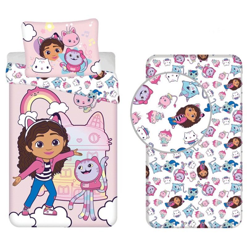 Gabby's Dollhouse Heroic bedding cover and fitted sheet set