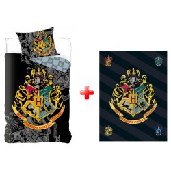 Parure de lit avec housse de couette et couverture polaire Maisons de Harry Potter