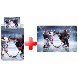 Hockey bedding and polar fleece blanket set