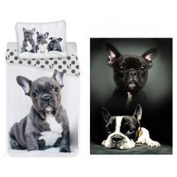 Dog French Bulldogs bedding set and polar blanket set