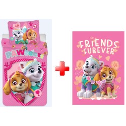 Parure de lit et couverture polaire pour enfants Paw Patrol