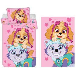 Paw Patrol Pink children\'s bedding cover and polar blanket set