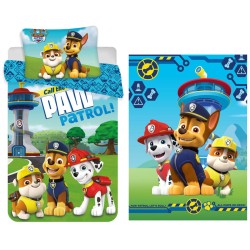 Parure de lit pour enfants Paw Patrol Tower Tower avec housse de couette et couverture polaire