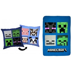 Minecraft pillow and blanket set