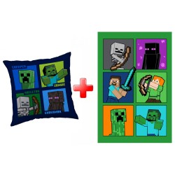 Minecraft pillow and blanket set