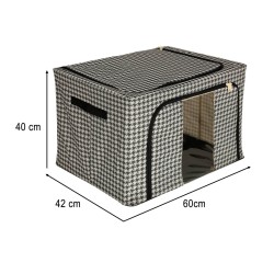 Organisateur de literie pour vêtements housse de sac de garde-robe avec cadre blanc noir 100L
