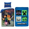 Ensemble de literie et couverture polaire Minecraft Steve et Alex