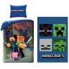 Ensemble de literie et couverture polaire Minecraft Steve et Alex