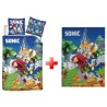 Parure de lit et couverture polaire pour enfants Sonic