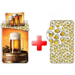 Beer bedding cover and fitted sheet set