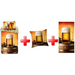 Beer bedding set, towel and pillow set